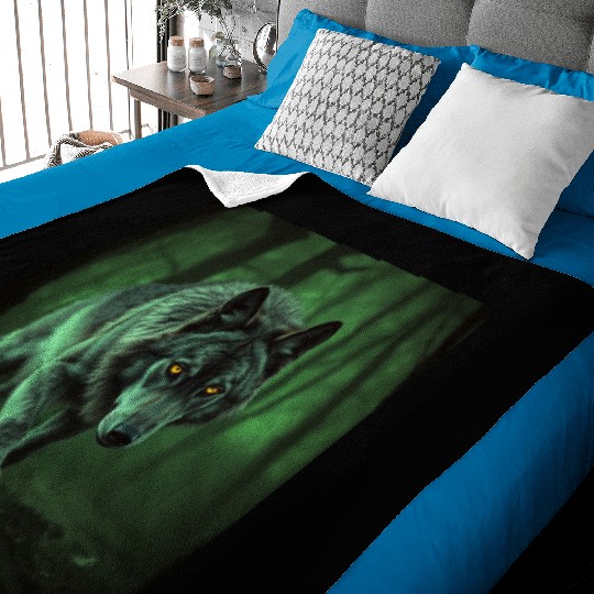 "Majestic Wolf: The Alpha of the Forest" Baby Blankets