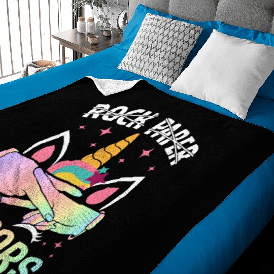 Funny Lesbian Pride LGBTQ Rock Paper Scissors Baby Blankets