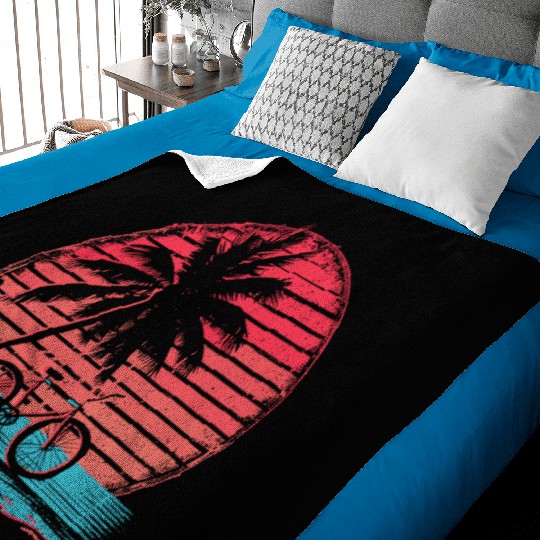 Cycling Synthwave Baby Blankets