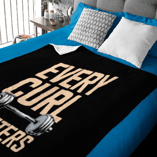 Hammer Curls Bodybuilding Fitness Workout Gym Baby Blankets