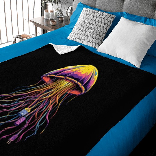 Electric Jellyfish Baby Blankets