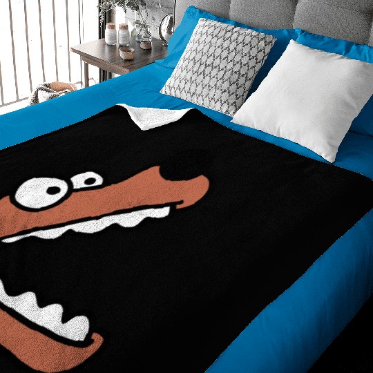 Dog Big Mouth Snout Hunger Looks Up Greedy Eating Baby Blankets