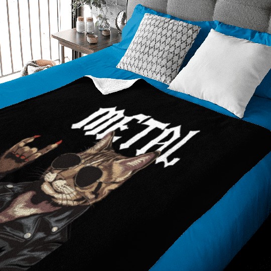 Heavy Metal Cat Rocker Death Metal Music Fan Gift Baby Blankets