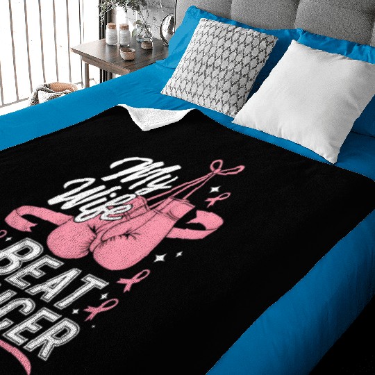 My Wife Beat Cancer Breast Cancer Awareness Baby Blankets