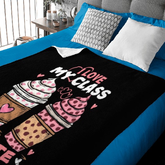 I Love My Class A Latte valentines teacher Women Baby Blankets