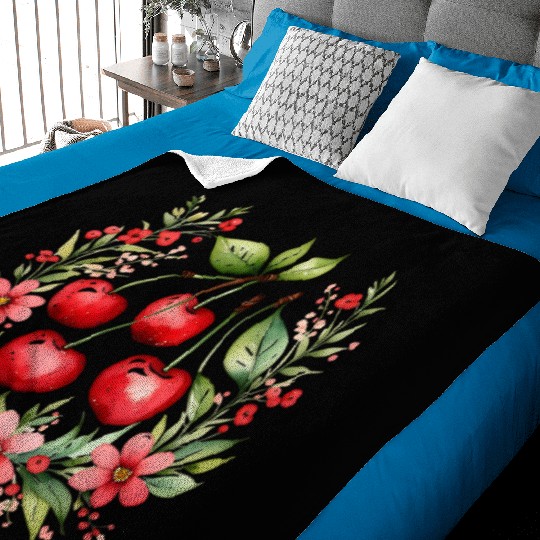 I love cherry Baby Blankets