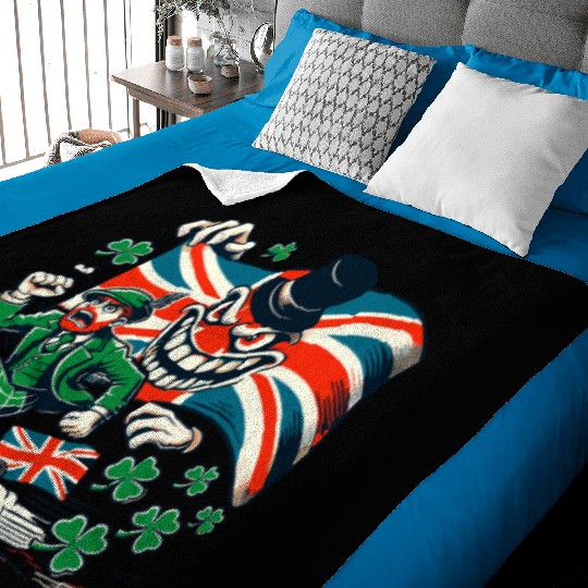 Irishman Running from England Baby Blankets