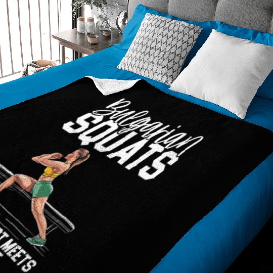 Bulgarian Squat Exercise Fitness Workout Gym Baby Blankets
