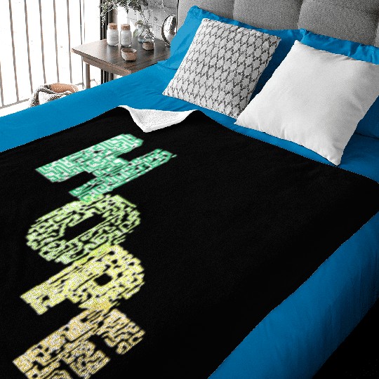 Colorful Modern HOPE Typography Baby Blankets