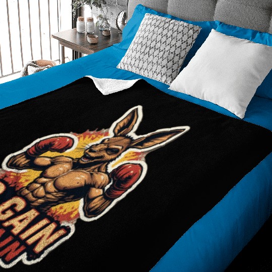 Kangaroo Kickboxing Gym Baby Blankets