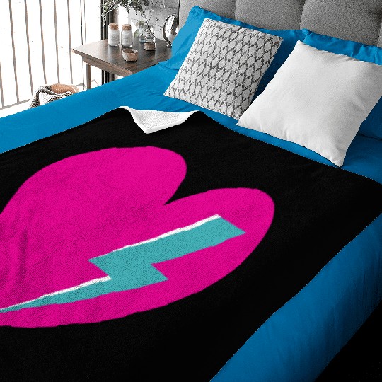 Heart with Lightning Bolt Baby Blankets