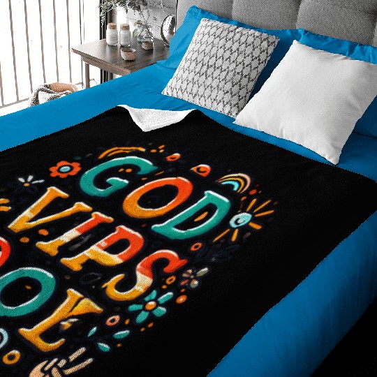 Retro God Vibes Only Positive Energy Design Baby Blankets
