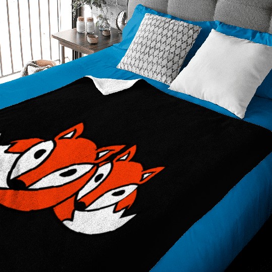 2 Foxes Friends Red Fox Two Wild Animals Team Crew Baby Blankets