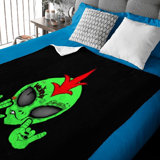 Punk Alien Baby Blankets