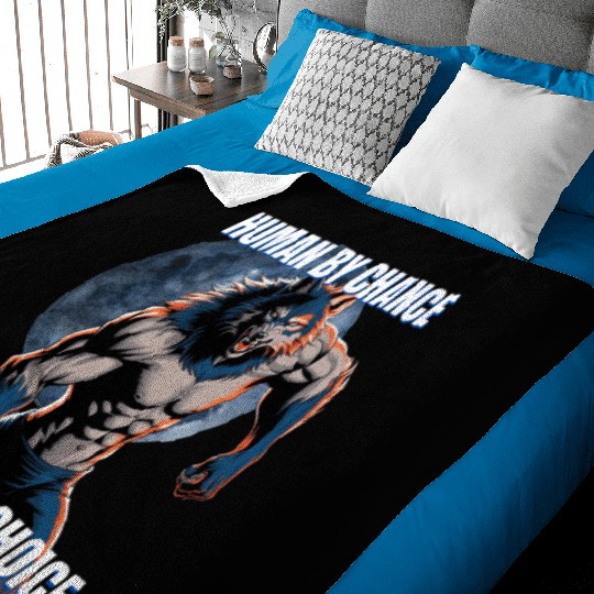 Human by chance Alpha by choice wolf design Baby Blankets