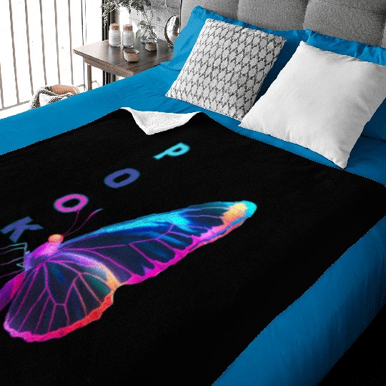 Neon Butterfly Aesthetic - Vibrant & Stylish Baby Blankets