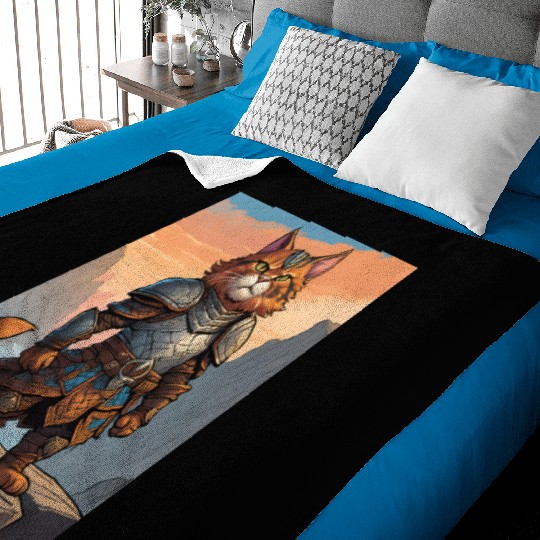 Cat painting red black cat Baby Blankets