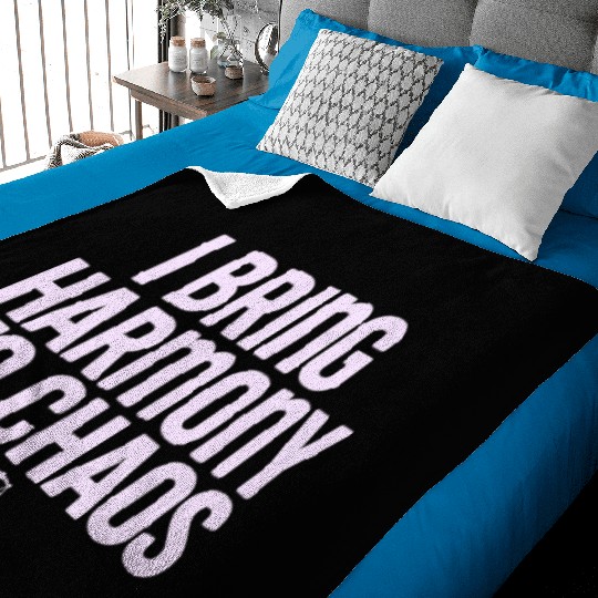 Libra Zodiac I Bring Harmony To Chaos Baby Blankets
