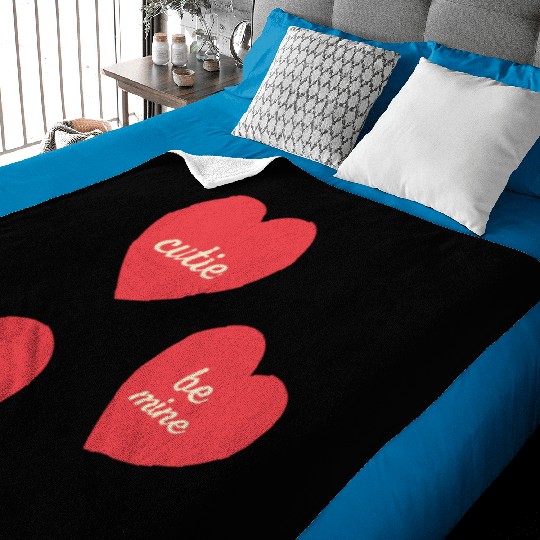 be mine;cutie;love;valentine;valentine's day;lover Baby Blankets
