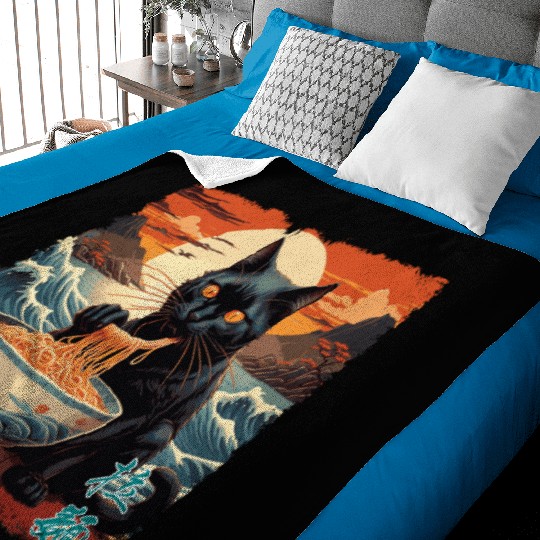 Cat Ramen Baby Blankets