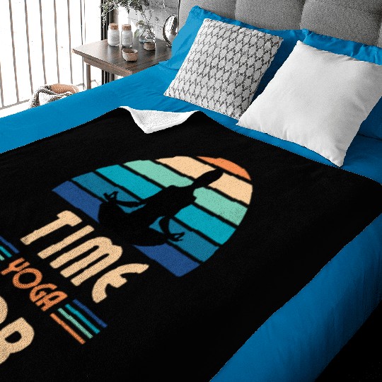 Sunrise Serenity Yoga Silhouette Art Print - Relax Baby Blankets