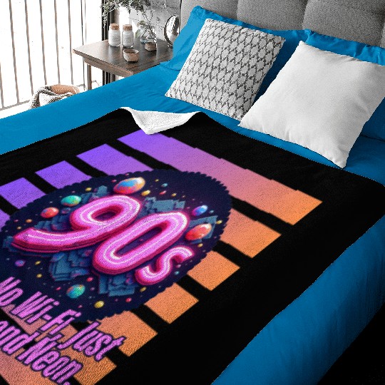 90s No WiFi Just Friends And Neon Baby Blankets