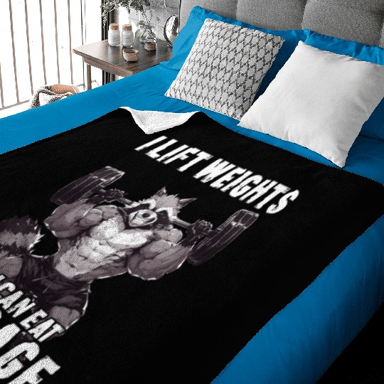 Raccoon Gym Workout Weightlifting Gift Baby Blankets