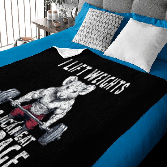 Opossum Weightlifting Workout Gym Gift Baby Blankets