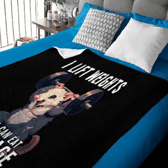 Opossum Gym Weightlifting Workout Gift Baby Blankets