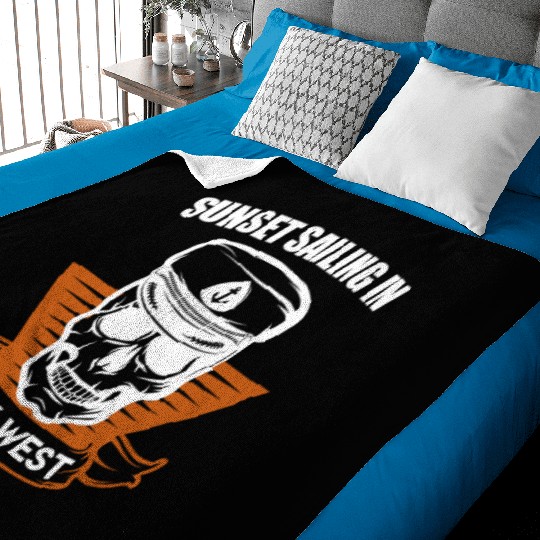 Florida SUNSET SAILING IN KEY-WEST Sunshine-State Baby Blankets