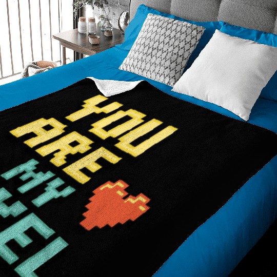 Gamer Valentine's Pixel 8-bit Gaming Couple Baby Blankets