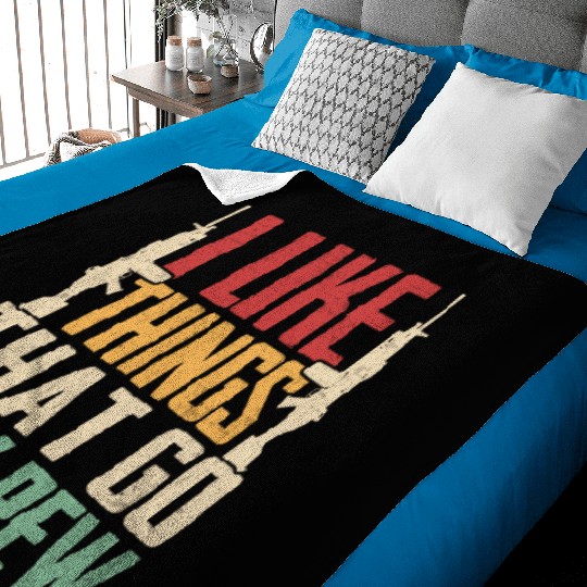 I Like Things That Go Pew Pew for Firearms Enthusi Baby Blankets