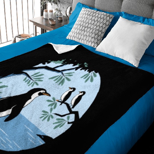 Birdwatching Penguins Nature Scene Baby Blankets