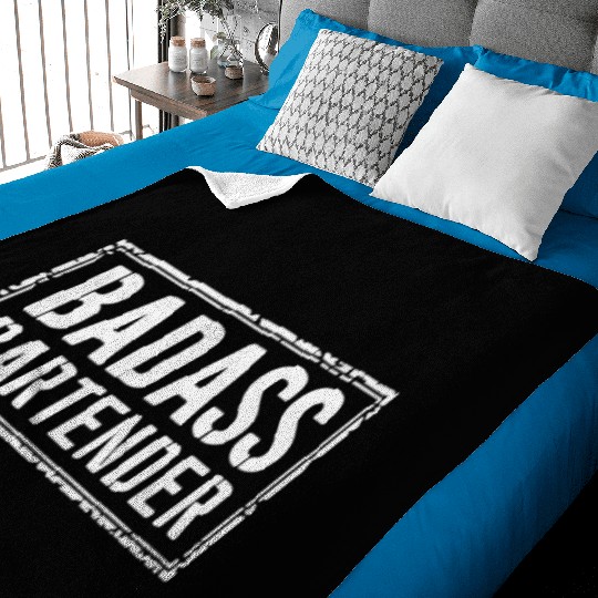 Funny Gift for Bartender - Badass Bartender Baby Blankets