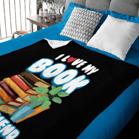 Reading I Love My Book Boyfriend Baby Blankets