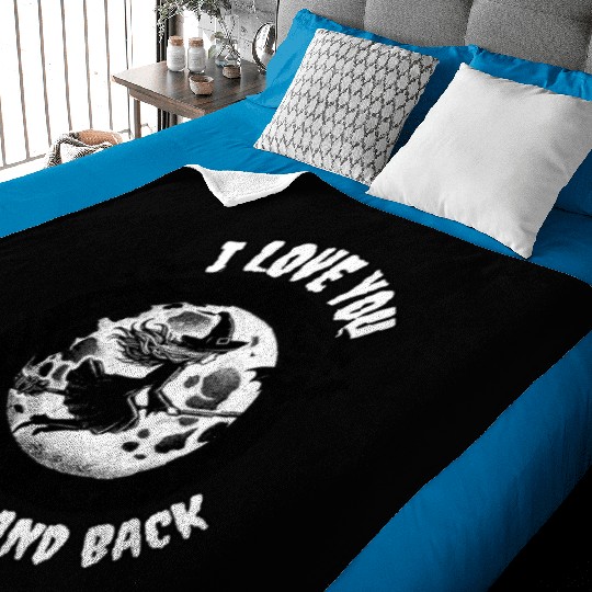 I Love You to The Moon and Back Witchy Valentine's Baby Blankets