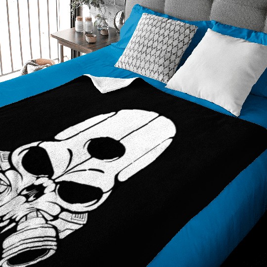 Mechanical Skull Art – Bold Cyberpunk Graphic 2 Baby Blankets