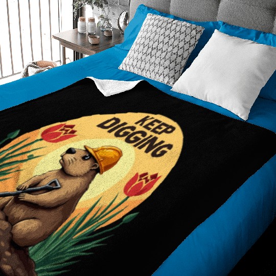 Industrious Groundhog Gardener Baby Blankets