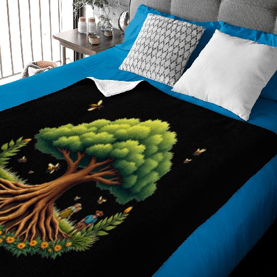 Tree of Life & Bees Baby Blankets