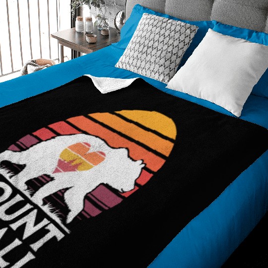 Retro Mount Denali Bear Sunset Art Baby Blankets