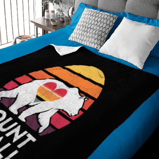 Vintage Bear Mount Denali Sunset Wilderness Baby Blankets