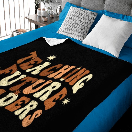 Teaching Future Leaders Dope Black Melanin Teacher Baby Blankets