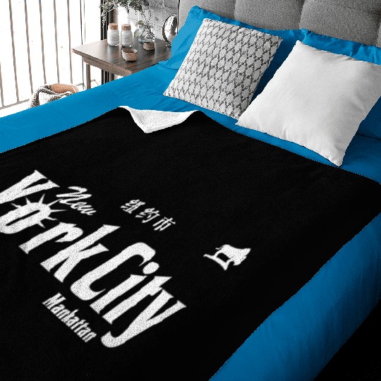New York City, Manhattan Baby Blankets