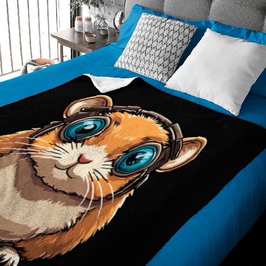 Cyborg Hamster Baby Blankets