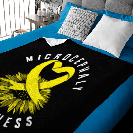 Microcephaly Awareness Yellow Ribbon Baby Blankets