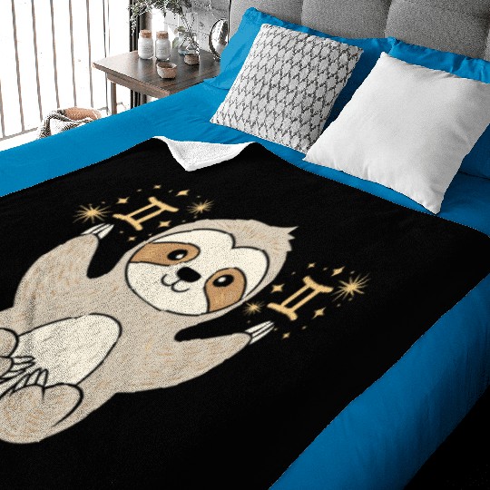 Gemini Zodiac Sloth Embracing Duality Magic Baby Blankets