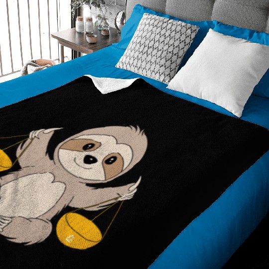 Libra Zodiac Sloth Balancing Harmony Baby Blankets