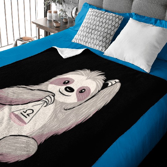 Libra Zodiac Sloth Balancing Symbol Charm Baby Blankets