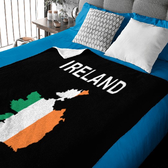 Ireland Flag Map Baby Blankets