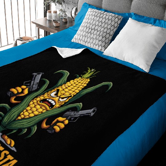 Gangster Corn Hasta La Vista - Corn on the cob Baby Blankets